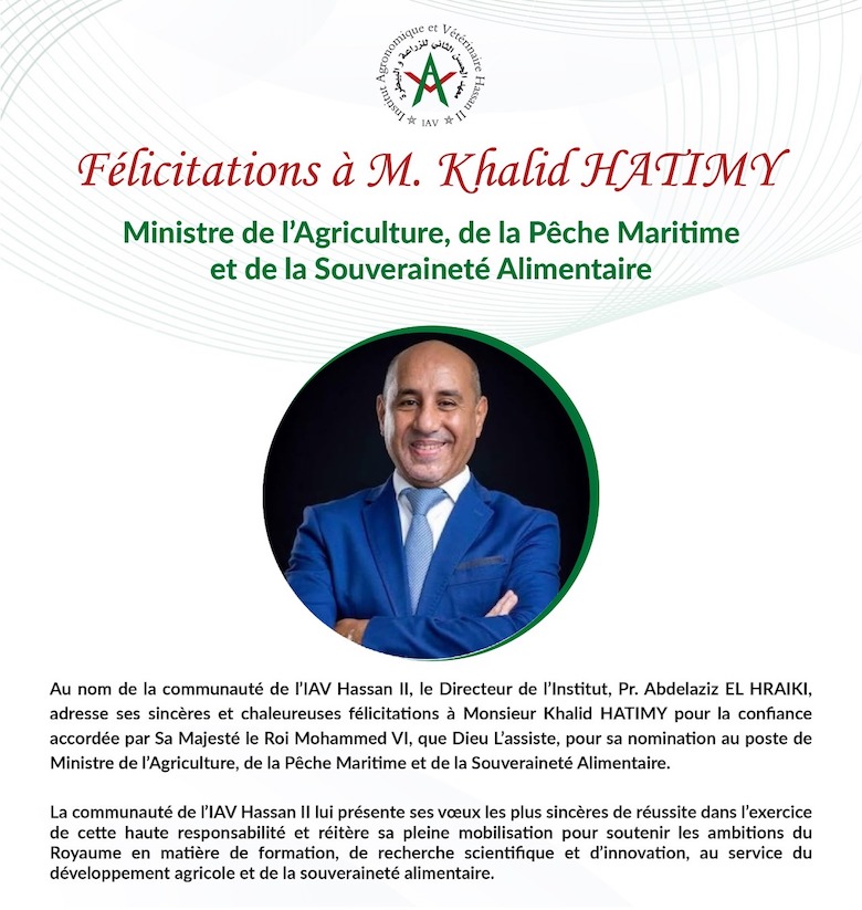 Félicitations à M. Khalid HATIMY